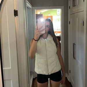 White puffer vest